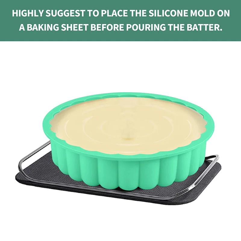 10Inch Charlotte Cake Pan Silicone Cheesecake Nonstick Round Silicone Baking Mold Cake Molds for Strawberry Shortcake Tart Pie