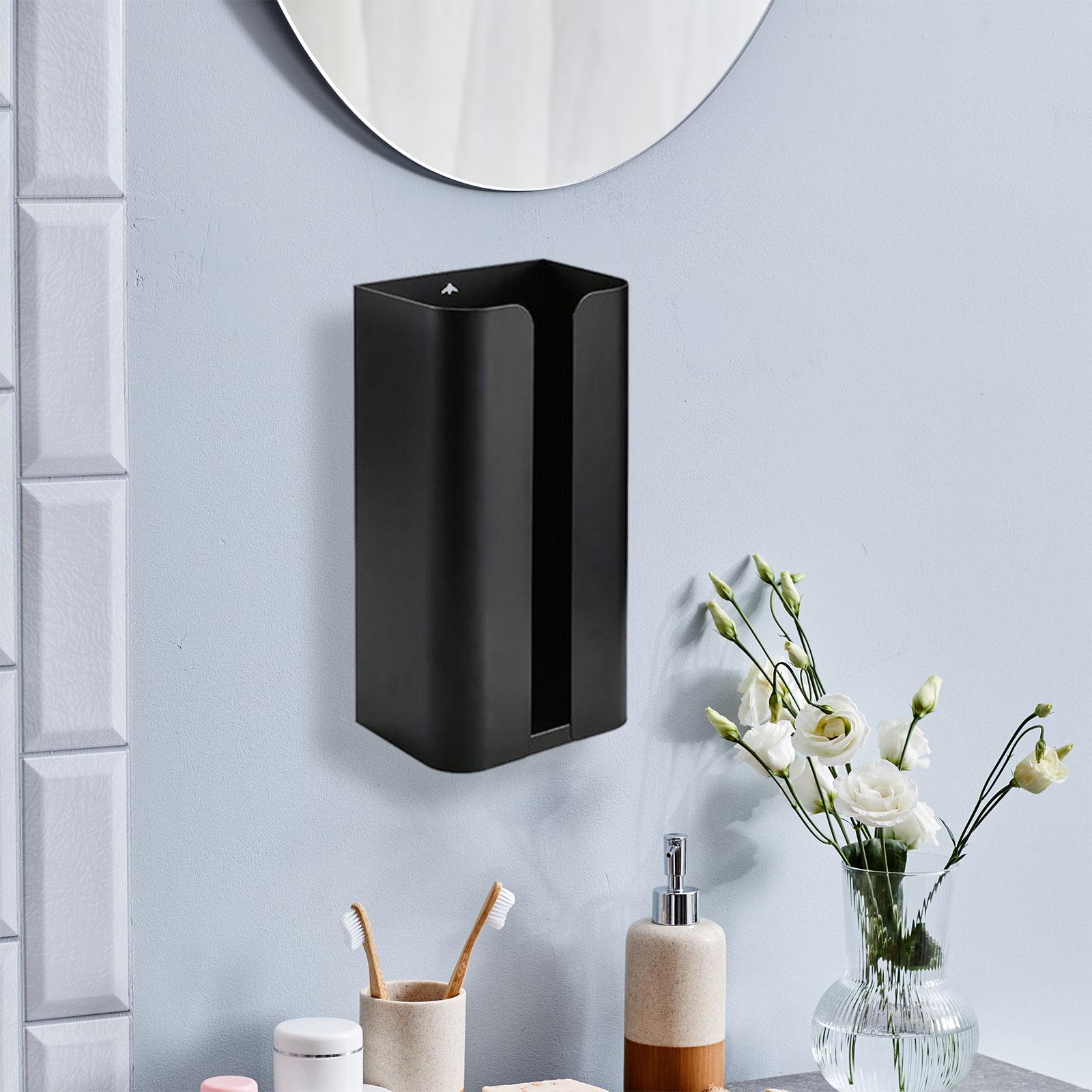 

Держатель для салфеток настенный экономит место на столешнице для ванной комнаты чёрный