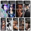A-Attack On T-Titan Eren Yeager Hard Black Cover for Samsung Galaxy Z Flip 7 6 5 4 3 5G Phone Case Flip7 Flip6 Flip5 Flip4 Flip3