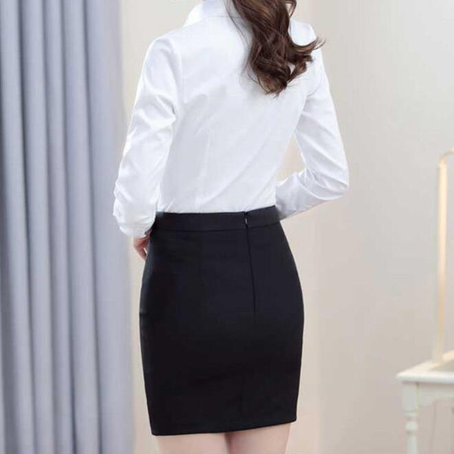 Cămașă Albastră Femei Mânecă Lungă Carieră Îmbrăcăminte de lucru Topuri Cămașă de jos