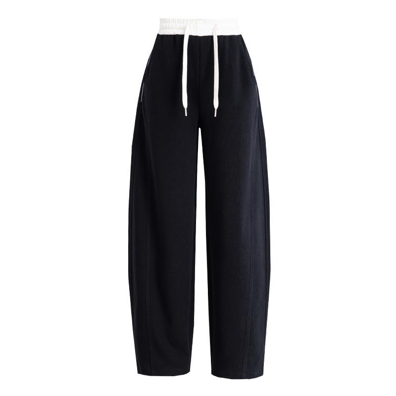 

Guang Mei Women s American Style Grey Sweatpants - Spring 2026 New, Loose, Slimming with Drawstring and Curved Leg Design. L