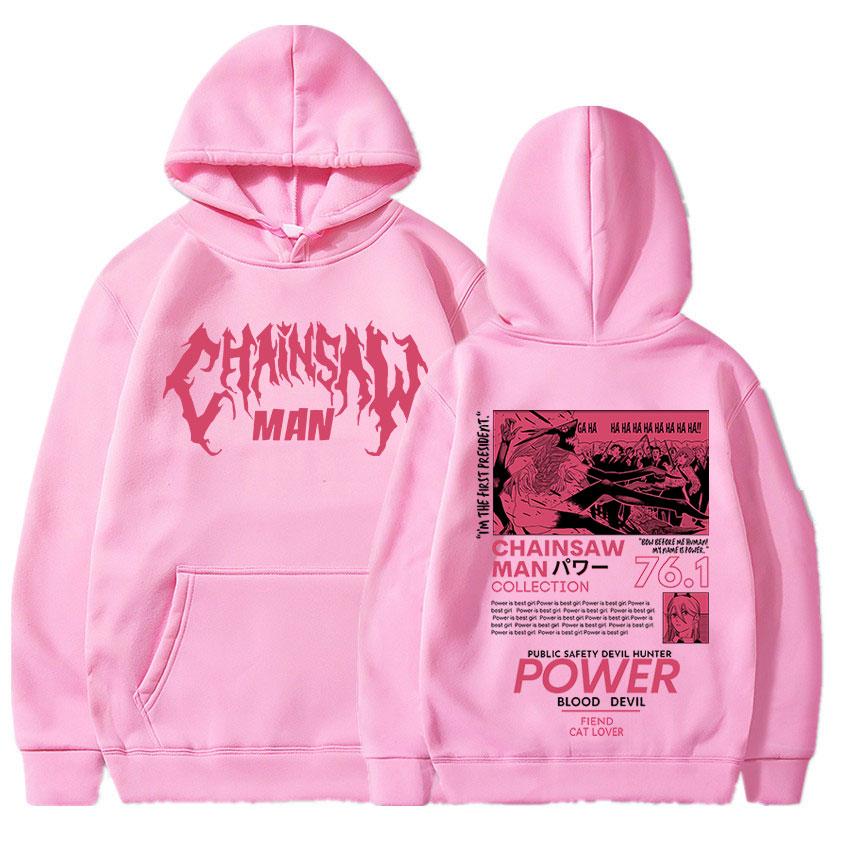Anime japonés Motosierra Sudaderas con capucha unisex Power Gráfico Unisexga Estampado Sudaderas de manga larga Jerseys góticos unisex de gran tamaño Ropa de calle