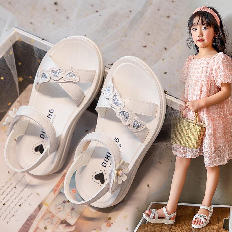 Girls Princess Sandals Summer Hollow Beach Shoes Soft Sole Sandals for Big Kids Little Girls