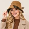 Autumn Winter Bucket Hats Leopard Print Fisherman Cap Fashion Basin Cap  for Women