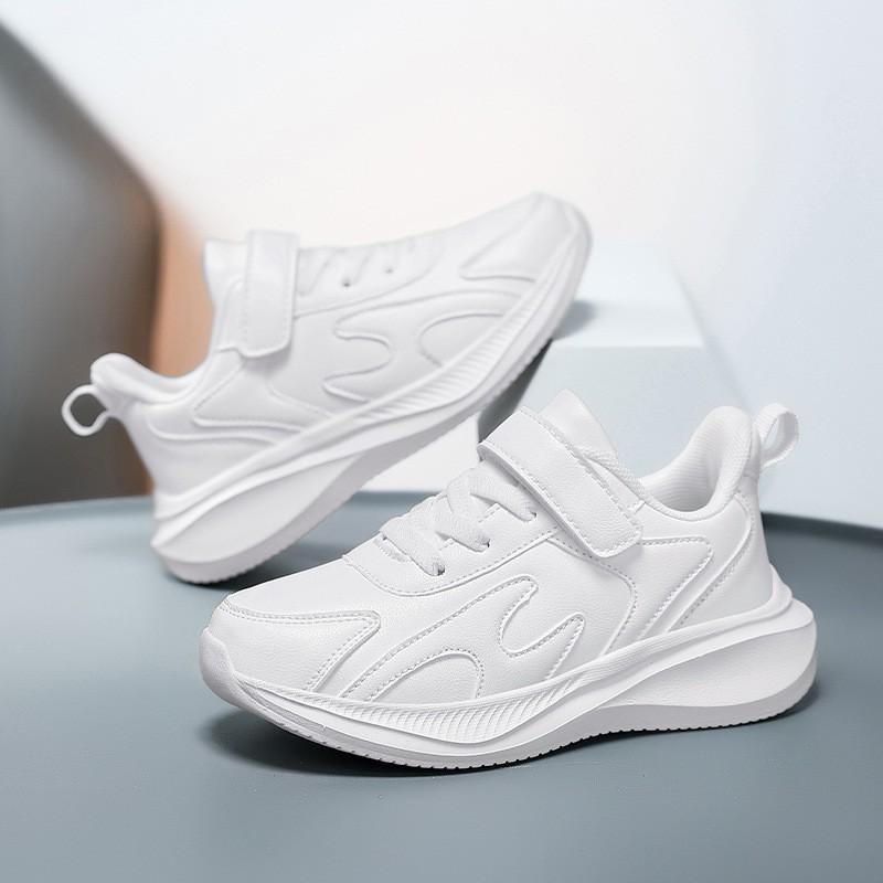Kids Running Shoes Boys Girls Lightweight Breathable Mesh Sneakers With Hook Loop