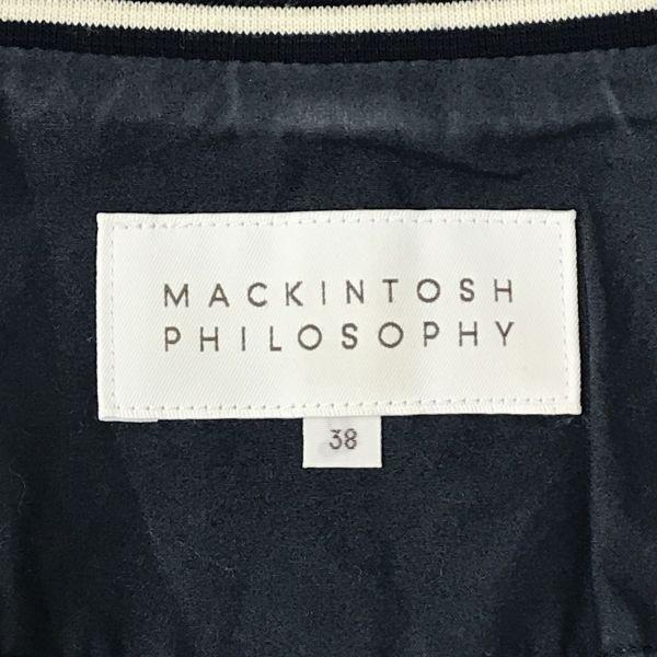 Mackintosh/Double-Breasted Jacket/Short Coat/Women’s M/38/Black×White/Border/Made in Japan(USED)