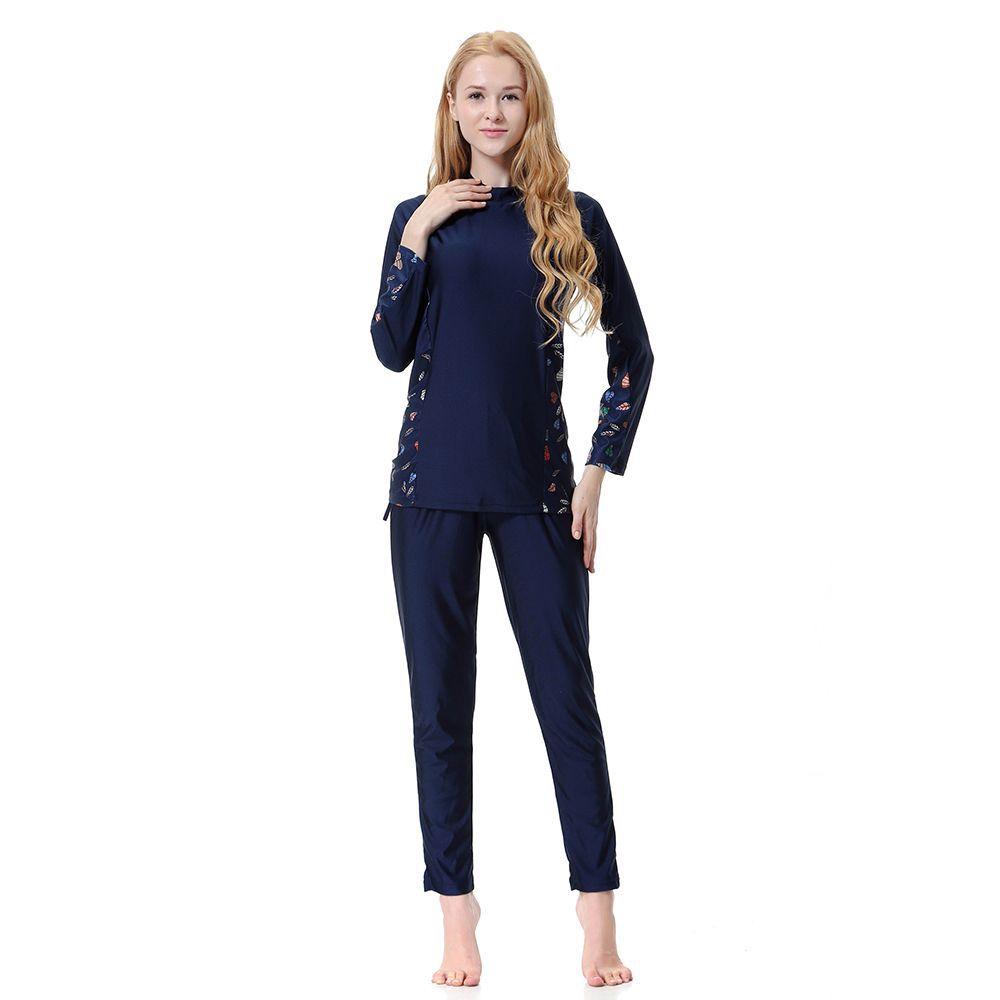 Costume da bagno musulmano da donna taglie forti con cuffia, costume da bagno con stampa musulmana, 3 pezzi, abbigliamento da spiaggia, costume da bagno da donna ad alta elasticità e conservatore