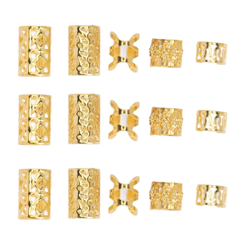 200Pcs Hair Dreadlocks Beads Flexible Alloy Exquisite Fashionable Hair Decorations Rings for Wedding Party