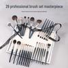 29-Piece Animal Hair Makeup Brush Set: Nose Contour, Eyeshadow, Lip Concealer Brushes for Professional Makeup Artists