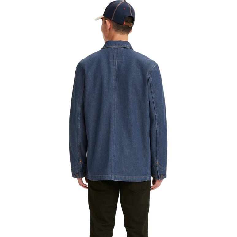 Levis Pioneer Series Volný střih Jednoduchá Pohodlná Všestranná Džínová bunda s dlouhým rukávem Pánské bundy Modrá A2691-0000