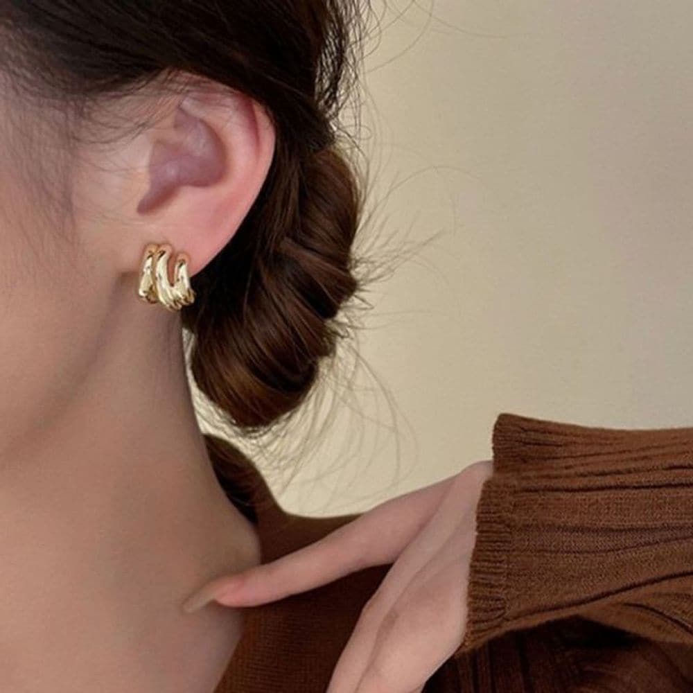 Triple Base Layer Earrings Bold Modern