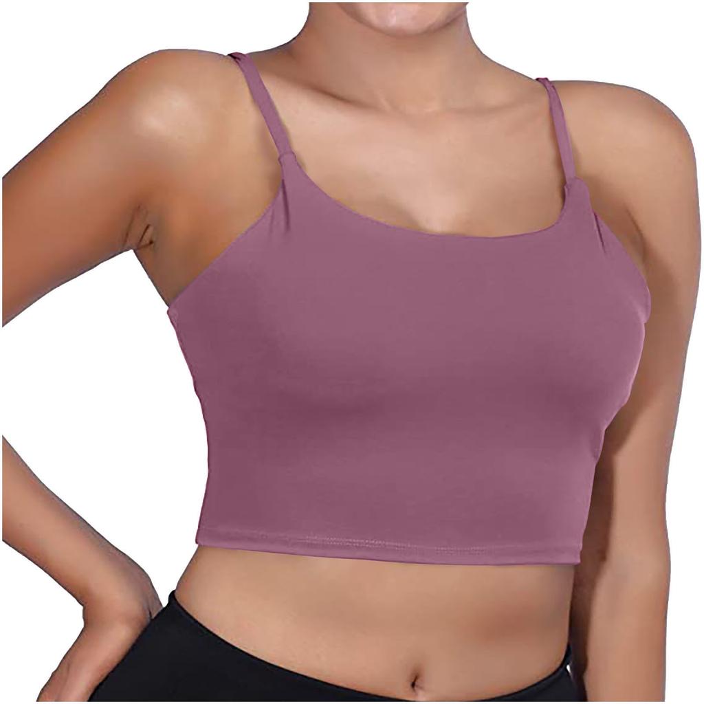 Fashion Women Sleeveless Casual Vest Ladies Chest Pad Movement Short Tank Tops