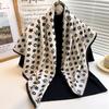 Letter MY Temperament Scarf Women's Simple Light Luxury Silk Scarf Large Version Square Scarf 91cm Sun Protection Shawl Travel Decoration New
