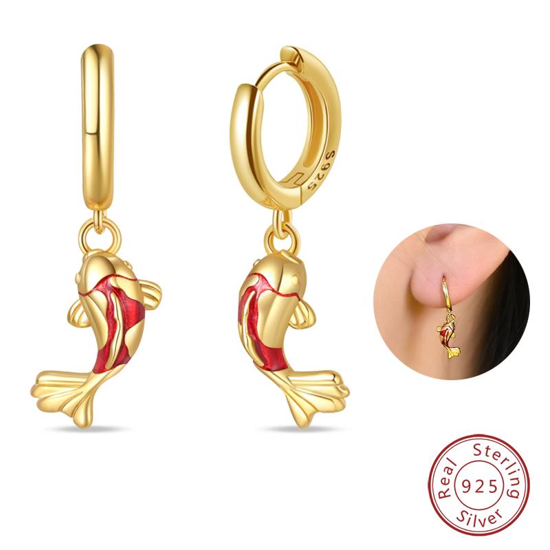 100% 925 Silver Colorful Butterfly Ladybug Rose Bow Pendant Earrings For Women Fashion Anniversary Party Jewelry Gifts