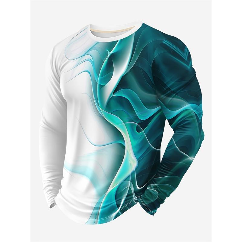 Powerful Lion 3D Printed Men's Trendy and Fashionable Long-sleeved T-shirt Urban Street Trendy and Fashionable Men's Top Casual