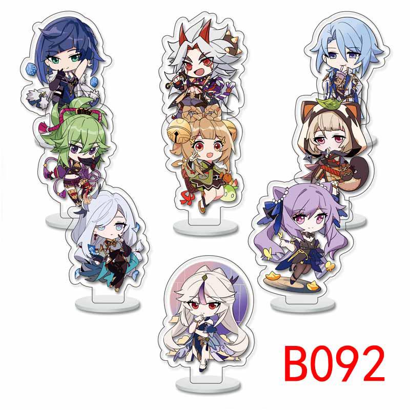 9Pcs/Set Acrylic Stand Model Wendi Tartaglia Hu Tao Yae Miko Raiden Shogun Figure Decoration Action Plate Toys