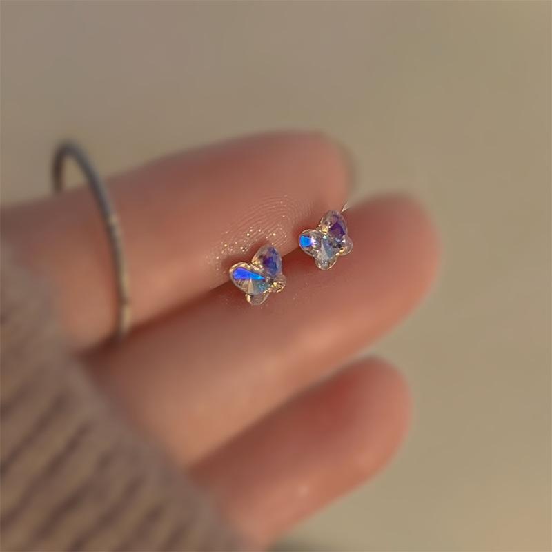 S925 Silver Stud Earrings Women's Ear Hole Earrings Niche Design Earbone Studs High-end Earrings