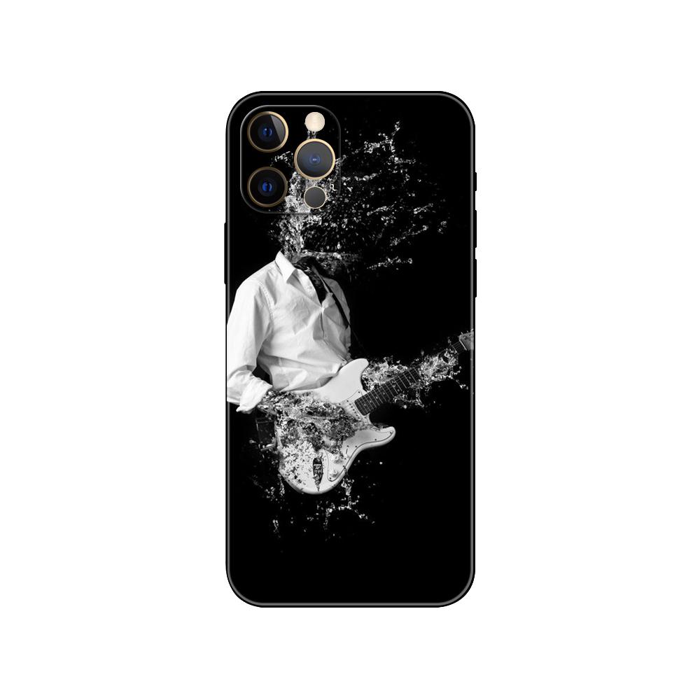 Kytarové struny Hudební kytary Nástrojové pouzdro na telefon iphone 2020se 6 6s 7 8 plus x 10 XR XS 11 12 13 mini pro MAX černý tpu