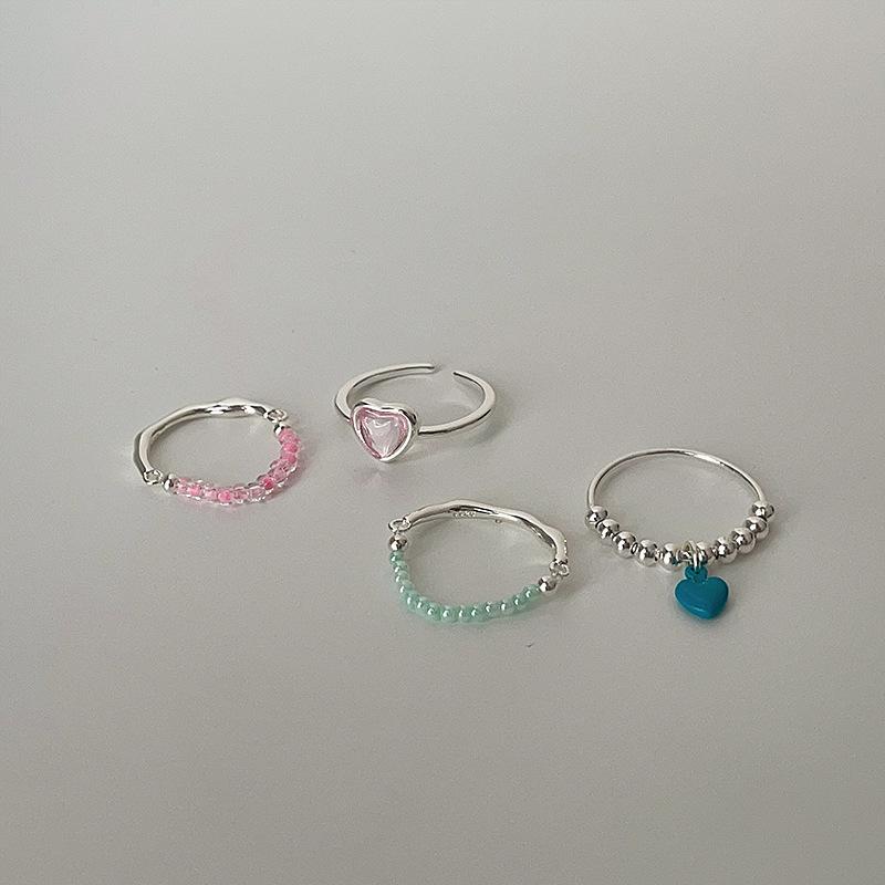 Sweet And Cool Style Love Elastic Rope Ring Female Fresh And Elegant Retro Fashion Personality Temperament Versatile Ring Ring