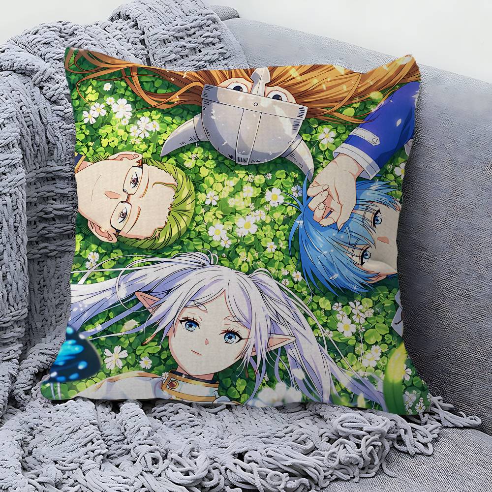 Hot Japan Anime Frieren 45*45cm Cushion Cover Pillow Cover Decor Pillowcase Home Pillowcase For Couch Pillow