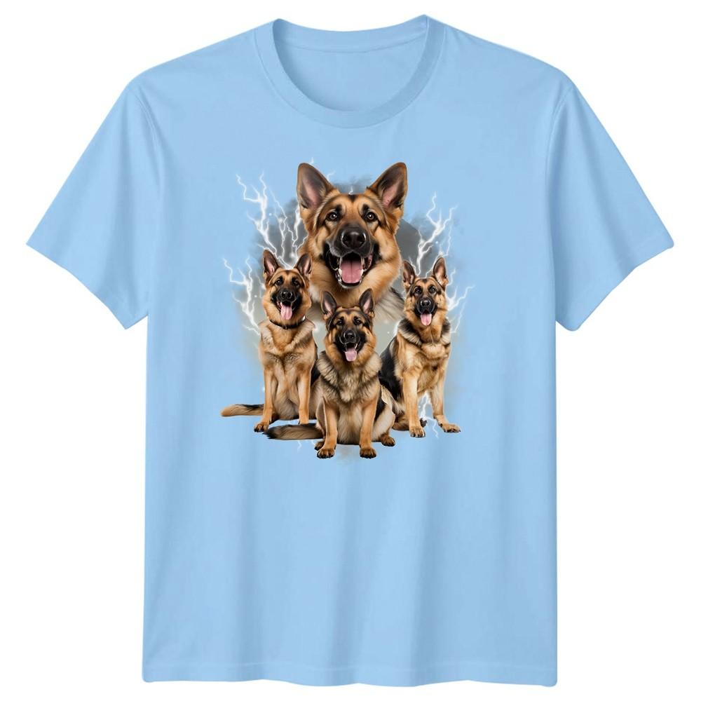 Gerunisex Shepherd Dog Animals Unisexs TShirt Lightning Graphic S