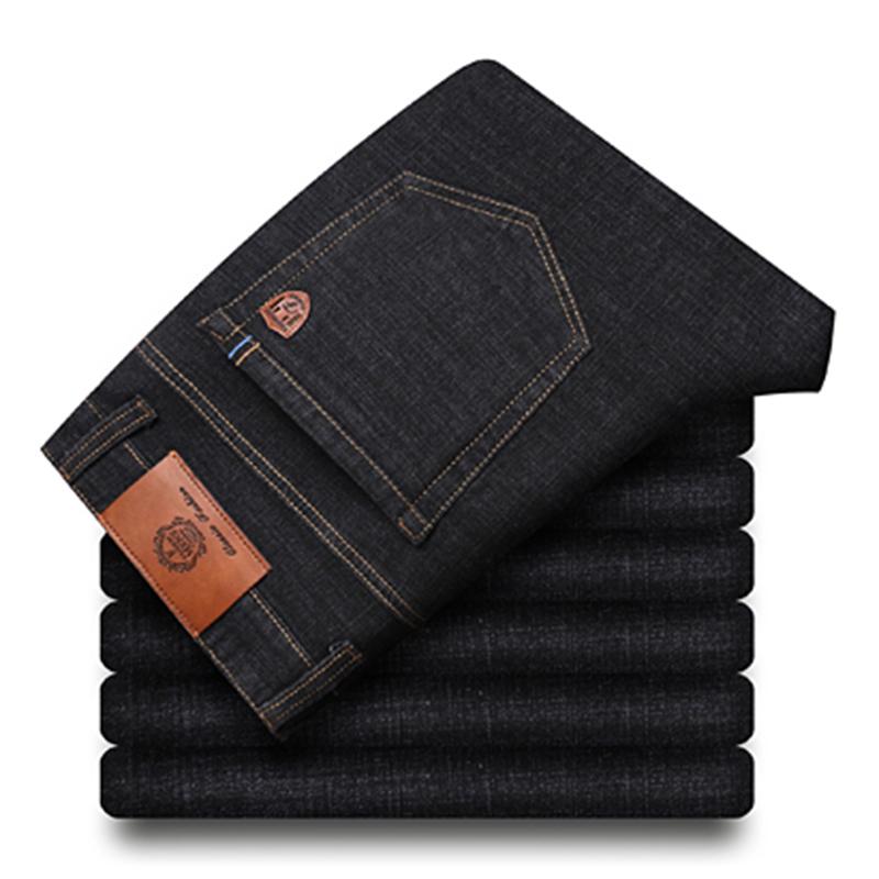 Fashion Men Jeans Stretch Straight Leg Casual Slim Fit Denim Pants Male Brand Design Business Classic Trousers Large Size