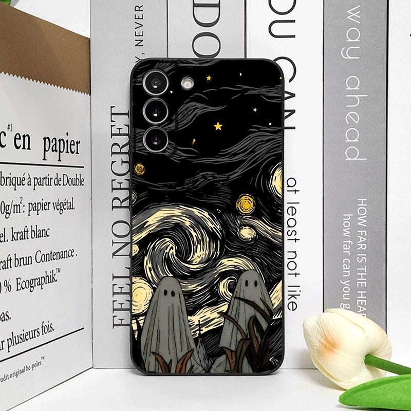 Abstract Art Funny Ghost Pattern Phone Case for Samsung Galaxy A56 A42 A14 A55 A16 A54 A36 A53 A52 A51 A06 A04 5G Soft Cover Y2K