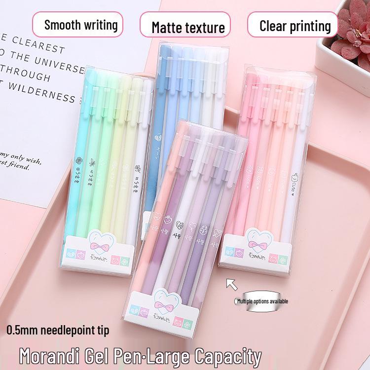 Kreatives Morandi-Farb-Neutralstift-Set - 6 Retro-Signaturstifte für Bürobedarf