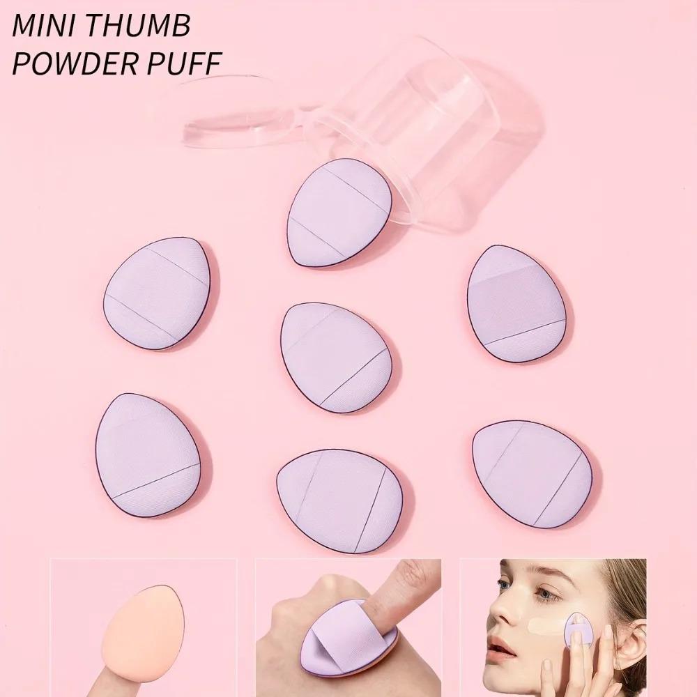 7Pcs Mini Finger Puff Multi Color Makeup Sponge Flawless Finish for Foundation Concealer Blush Easy Clean Compact Makeup Tools