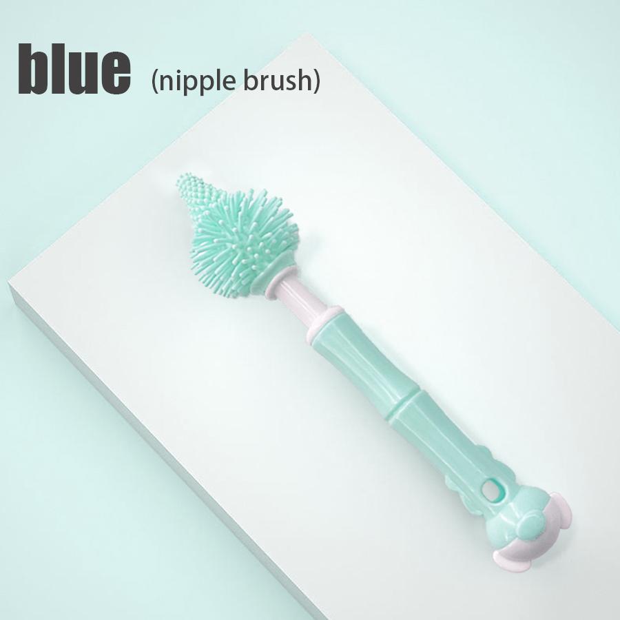 

Портативная щетка для мытья детских бутылочек, щетка для мытья сосков новорожденных, силиконовая головка щетки, портативная щетка для мытья бутылочек для дома