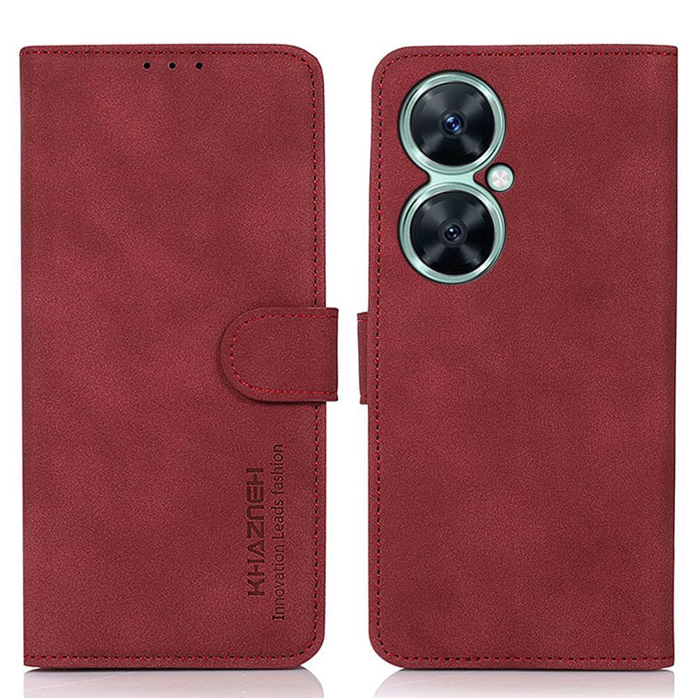 

KHAZNEH For Huawei nova 11i/Enjoy 60 Pro/Maimang 20 Wallet Stand Phone Case Textured Leather Cover Red