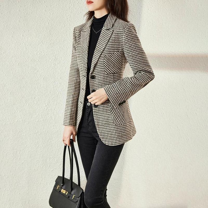 Suit Jacket Women Autumn Winter Thickened Fleece Comfortable Slim Suit Warm Tops Casual Coat Jacket