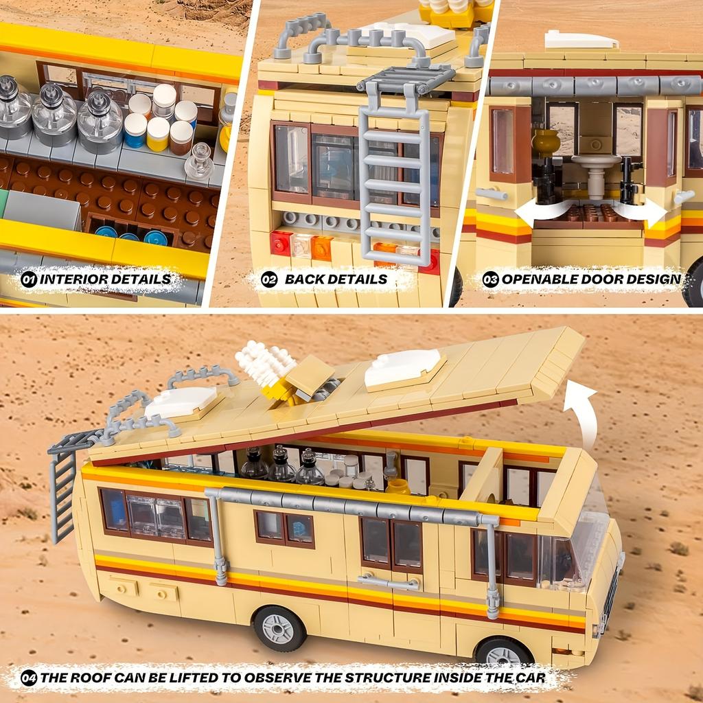986pcs Breaking Bad Building Set Bus Toy Accessories Educational DIY RV Toy Birthday Party Favor for Boys Girls Christmas Gift