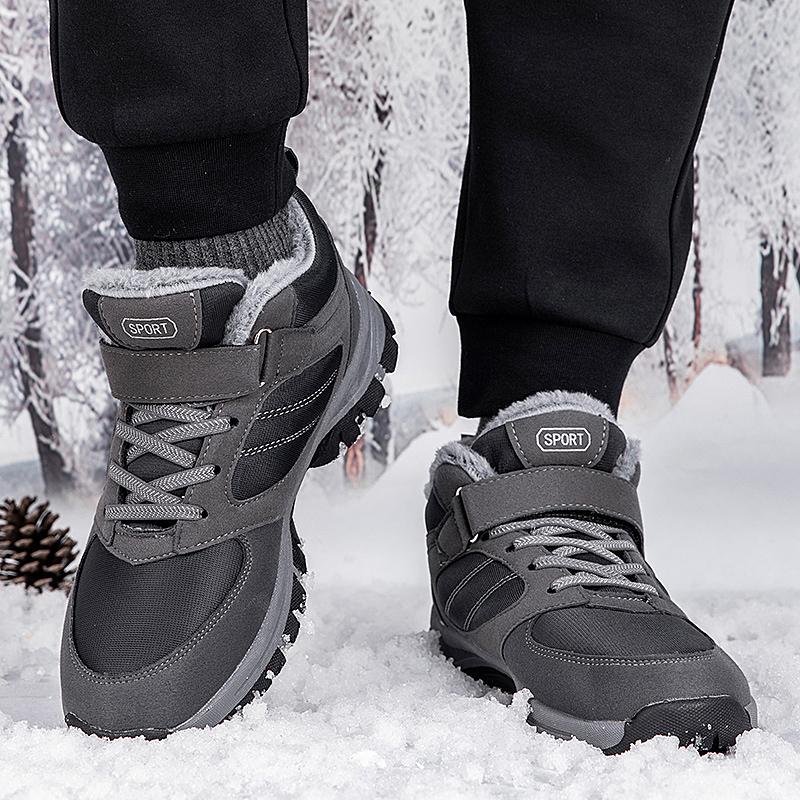 Женские хлопковые туфли плюс бархат теплые уличные спортивные прогулочные туфли кожаные — фото 16