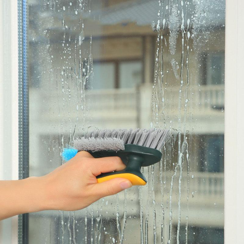 2 in 1 Window Cleaning Brush Multifunctional Crevice Brush Floor Brush Bathroom Corner Crevice Toilet Cleaning Brush