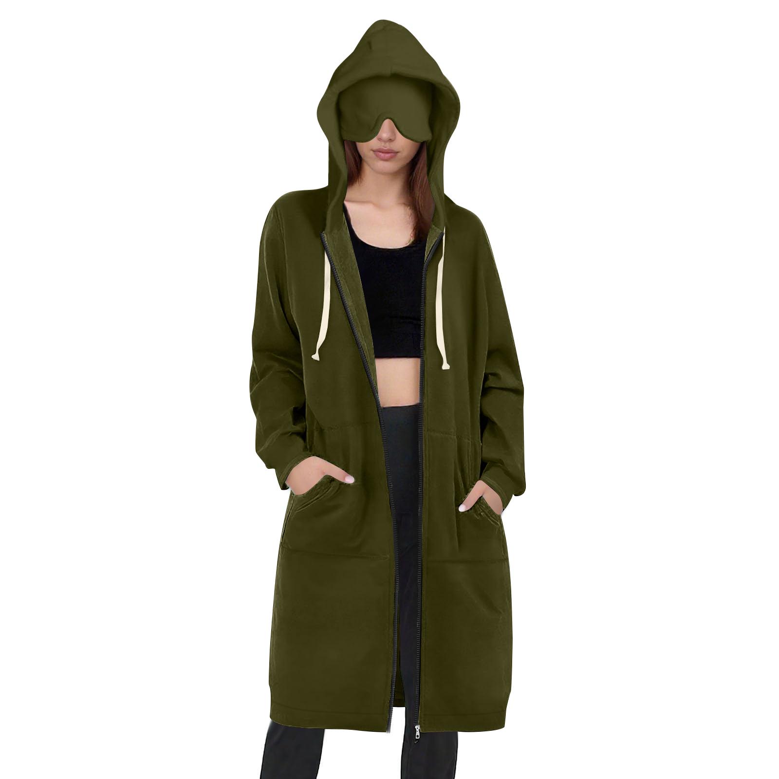 

Женская маска для сна, Повседневная толстовка с длинными рукавами, карманами и молнией для путешествий, Спортивная куртка, Пальто-топ XL