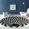 3D Geometric Optical Illusion Round Carpet for Living Room