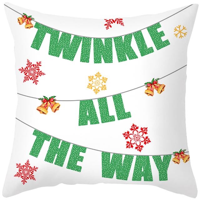 45cm Merry Christmas Cushion Cover Pillowcase 2024 Christmas Decorations for Home Ornament New Year Christmas Decor 2025 Noel