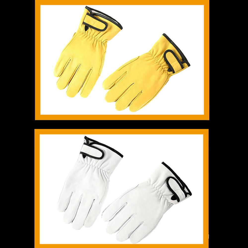 Work Gloves Sheepskin Leather Workers Work Welding Safety Protection Garden Sports Motorcycle Driver Wear-resistant Gloves