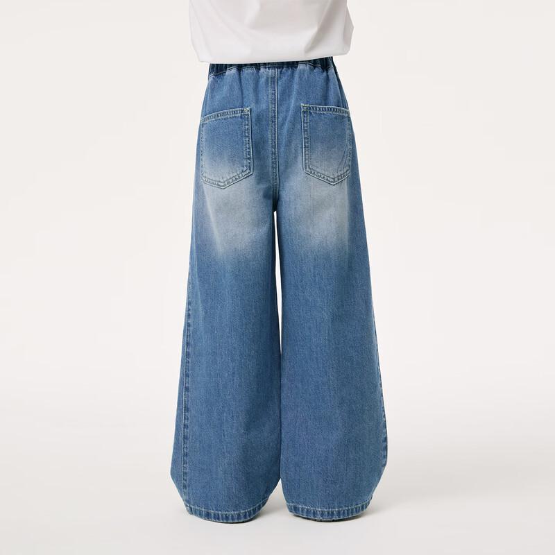 Xiaoyinman Girls' Embroidered Soft Denim Jeans