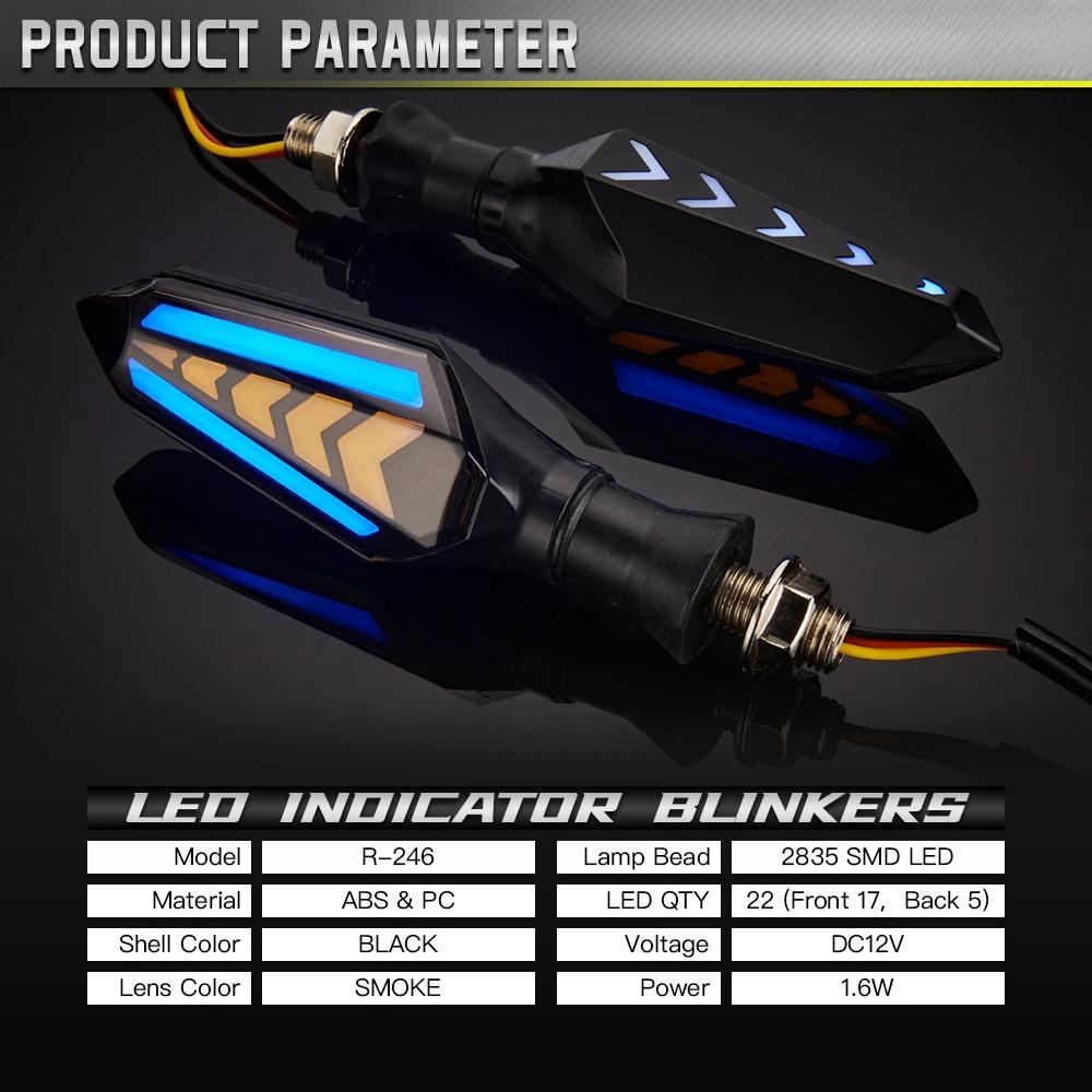 2Pcs Motorcycle Turn Signal Light Universal 12V Blinker Indicator Waterproof Moto Warning Rear Tail Lights Running Lamp Lighting