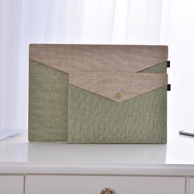 A4 Magnetic Button Linen-Feel Felt File Bag & Stationery Set for Office, Meetings, or School - A5 Document Storage