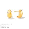 eManco 18K Gold Water Drop Titanium Steel Women's Geometric Earrings