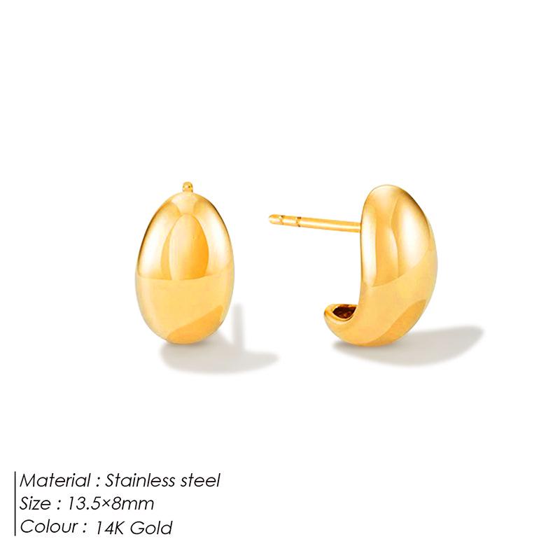 eManco 18K Gold Water Drop Titanium Steel Women's Geometric Earrings