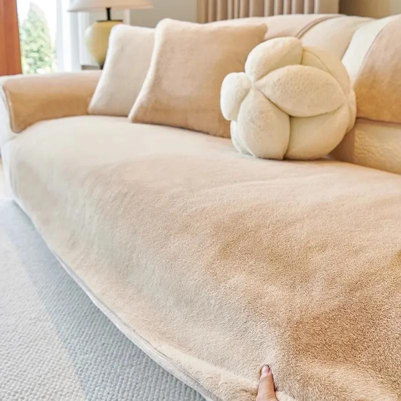 Winter Plüsch Sofakissen Fortgeschrittener Katzensinn Plüsch Sofabezug Leichter Luxus Warm Rutschfestes Kissen