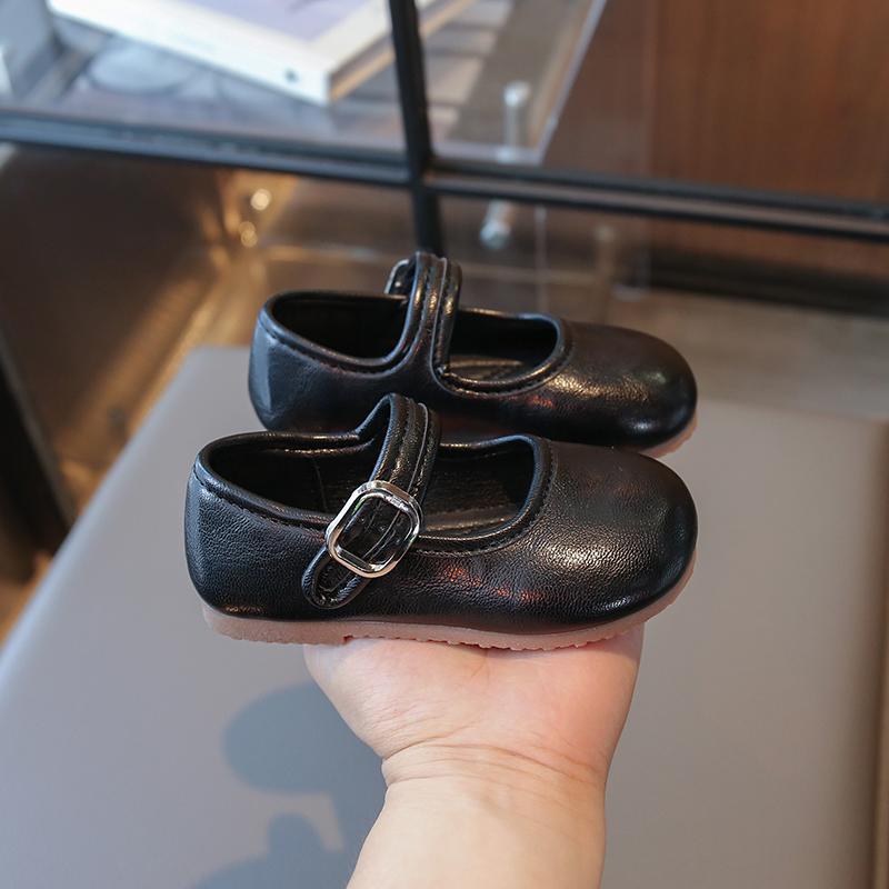 Girls Leather Shoes for Party Wedding Solid Color British Style Children Shallow Shoes Soft Sole Kids Princess Shoes 22-31