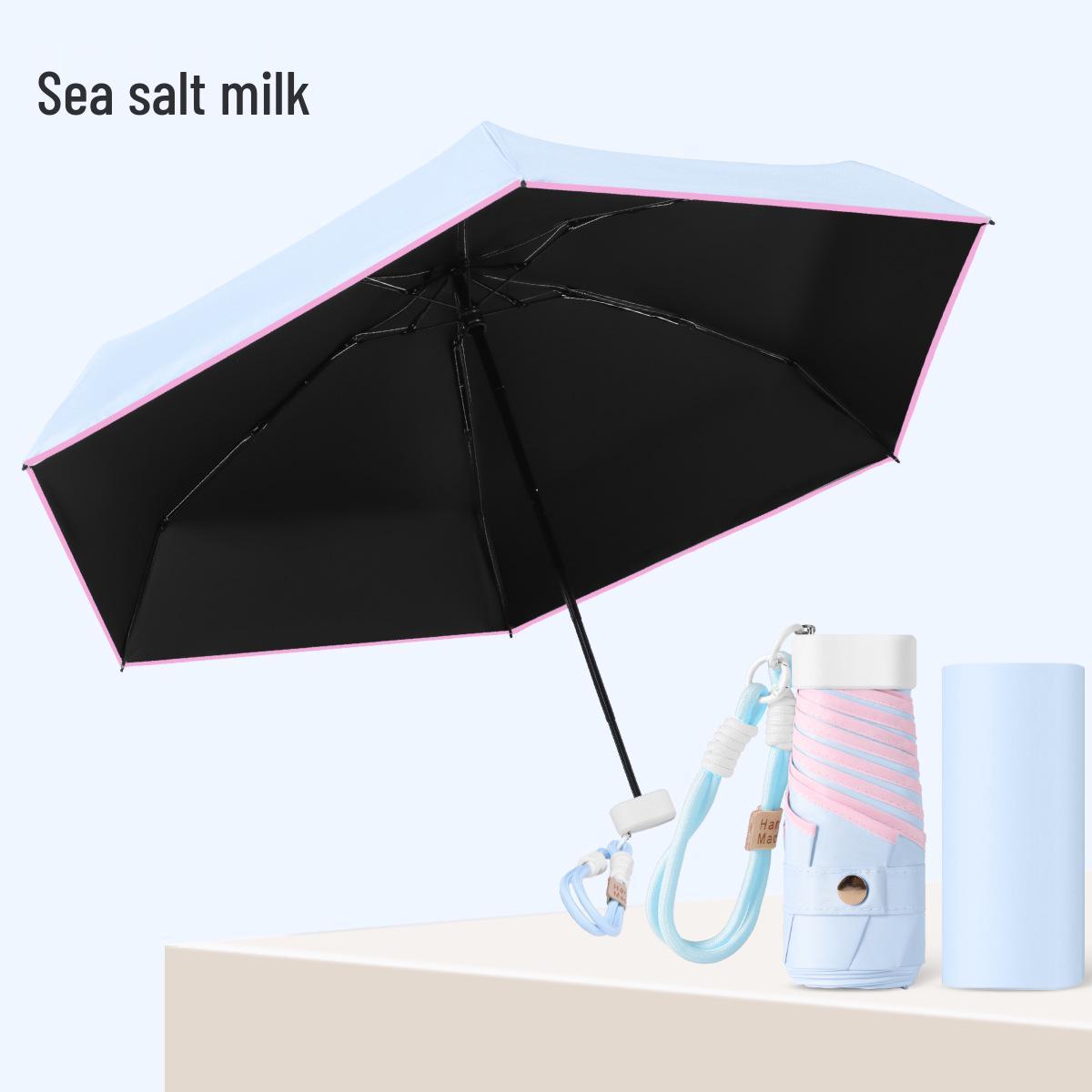 

Ultra-Light Compact Five-Fold Umbrella: Portable, UV Protection, for Sun and Rain. 19 inches