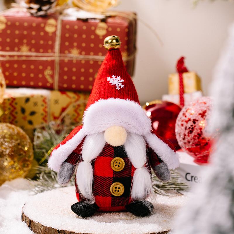 

Plush Adorable Christmas Gnome Figure With Snowflake Red Hat Perfect Parties For