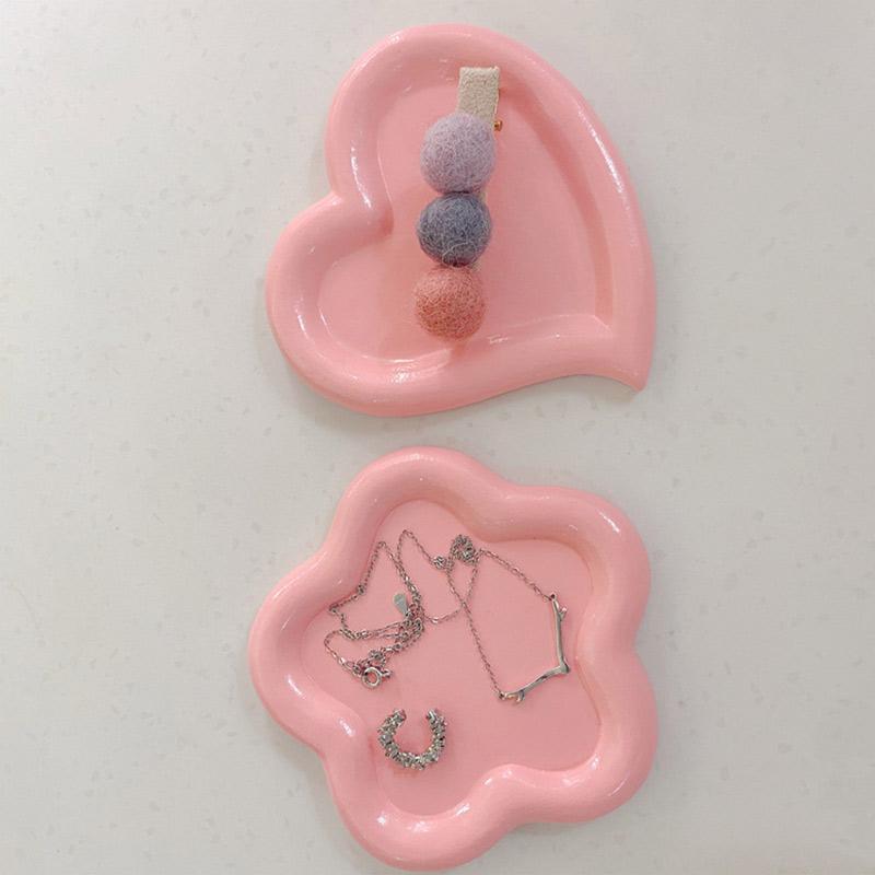 Creative Resin Trays Home Decor Jewelry Dish Heart Cloud Shape Storage Plate Organizer Watch Keys Holder Earrings Necklace Bowls