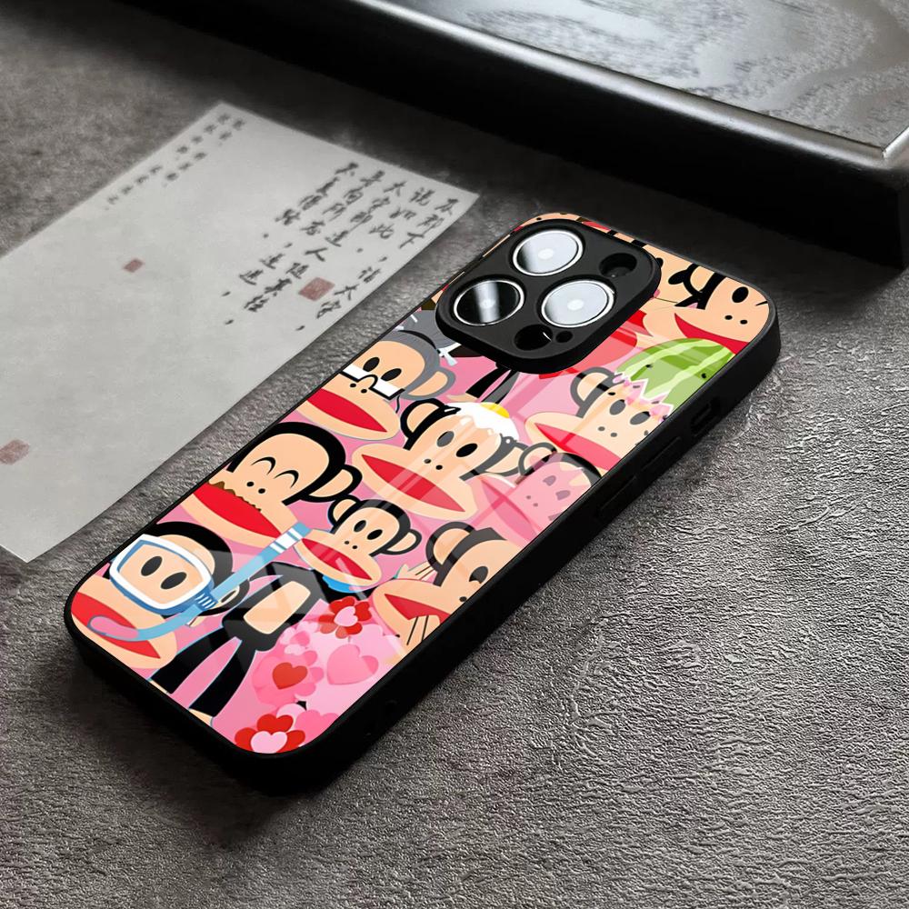 P-Paul F-Frank Phone Case For IPhone 15 Pro Max 14 Pro 12 11 13 Mini X XR XS 16 Plus SE Tempered Glass Back Cover